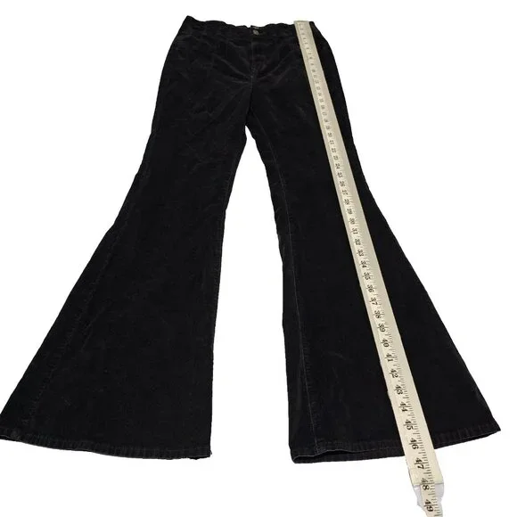Free People Jayde Seamed Corduroy Flare Pants Size 31 Black - Picture 8 of 16